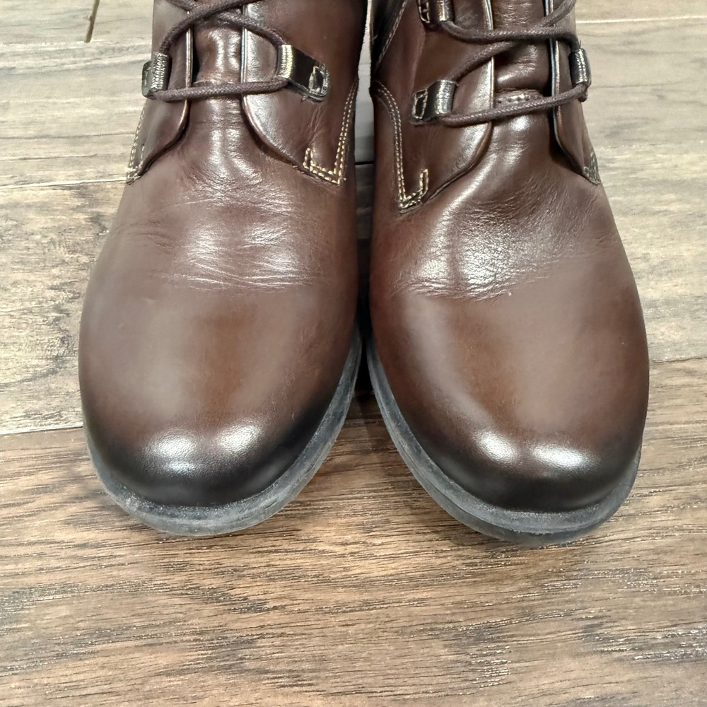 Pikolinos Le Mans Leather Lace Up Side Zip Ankle Boots Block Heel Size 40 - Picture 3 of 10
